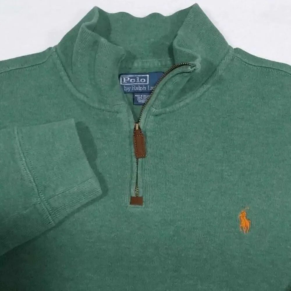 Men's Blue Label Polo Ralph Lauren zip Green Sweater‎ Size Large
